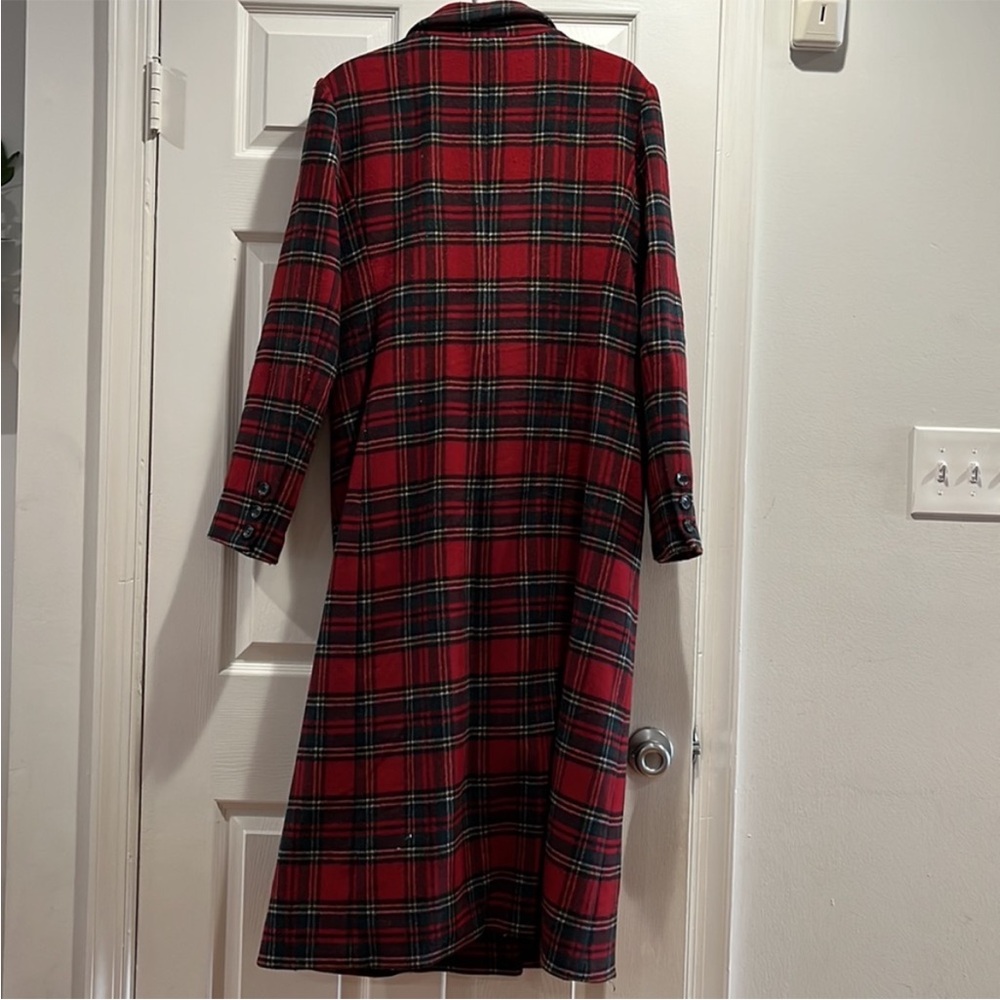 Beautiful 70% wool Reformation Middlebury long plaid coat, size Large - Picture 6 of 11